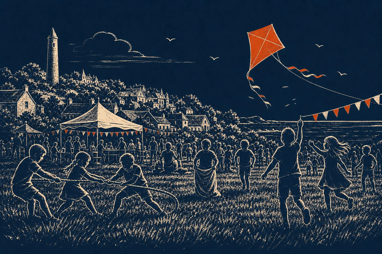 Family funfair at Blackrock coastal village