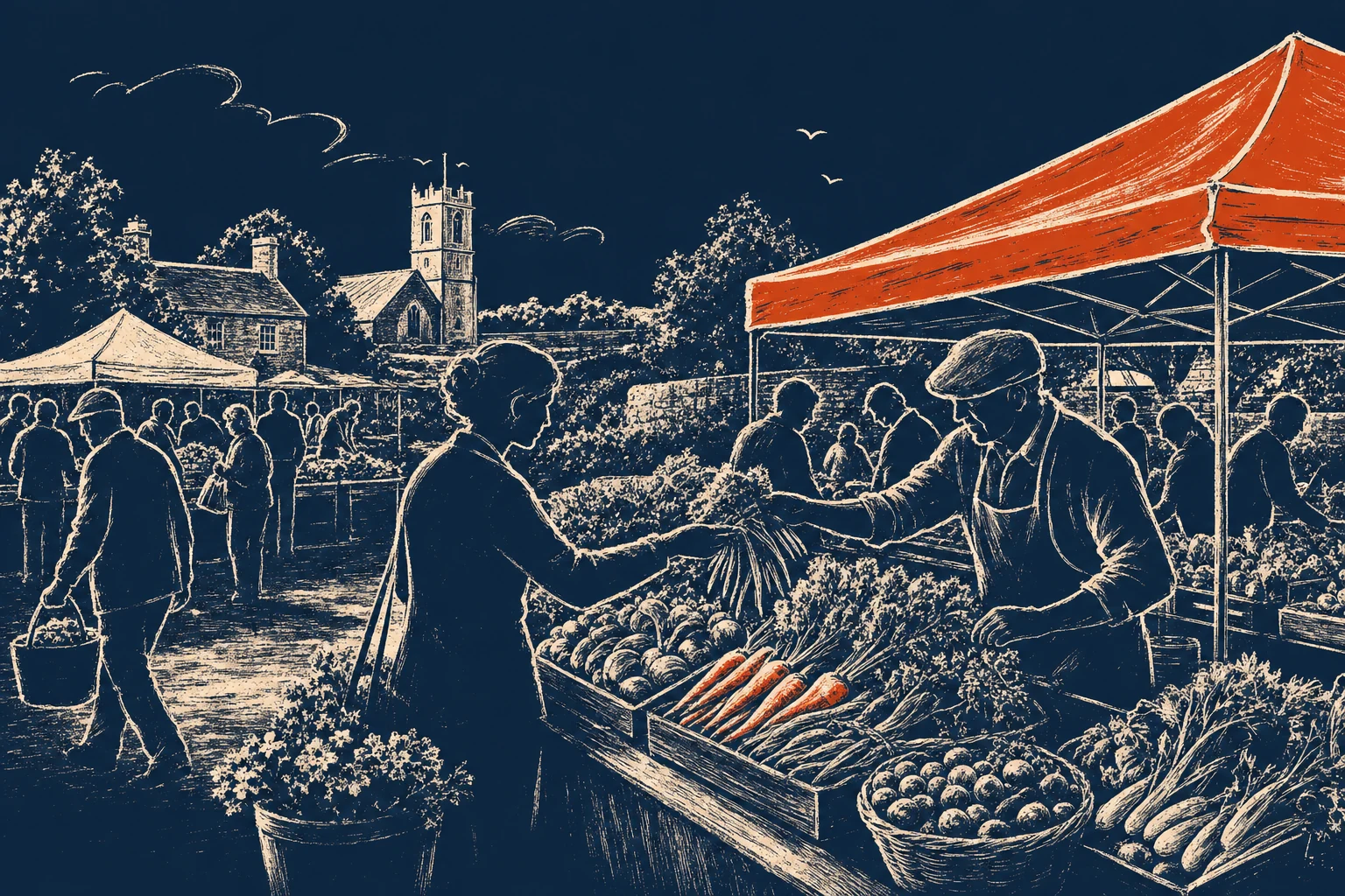 Stalls at Enniscorthy Farmers' Market on Abbey Square