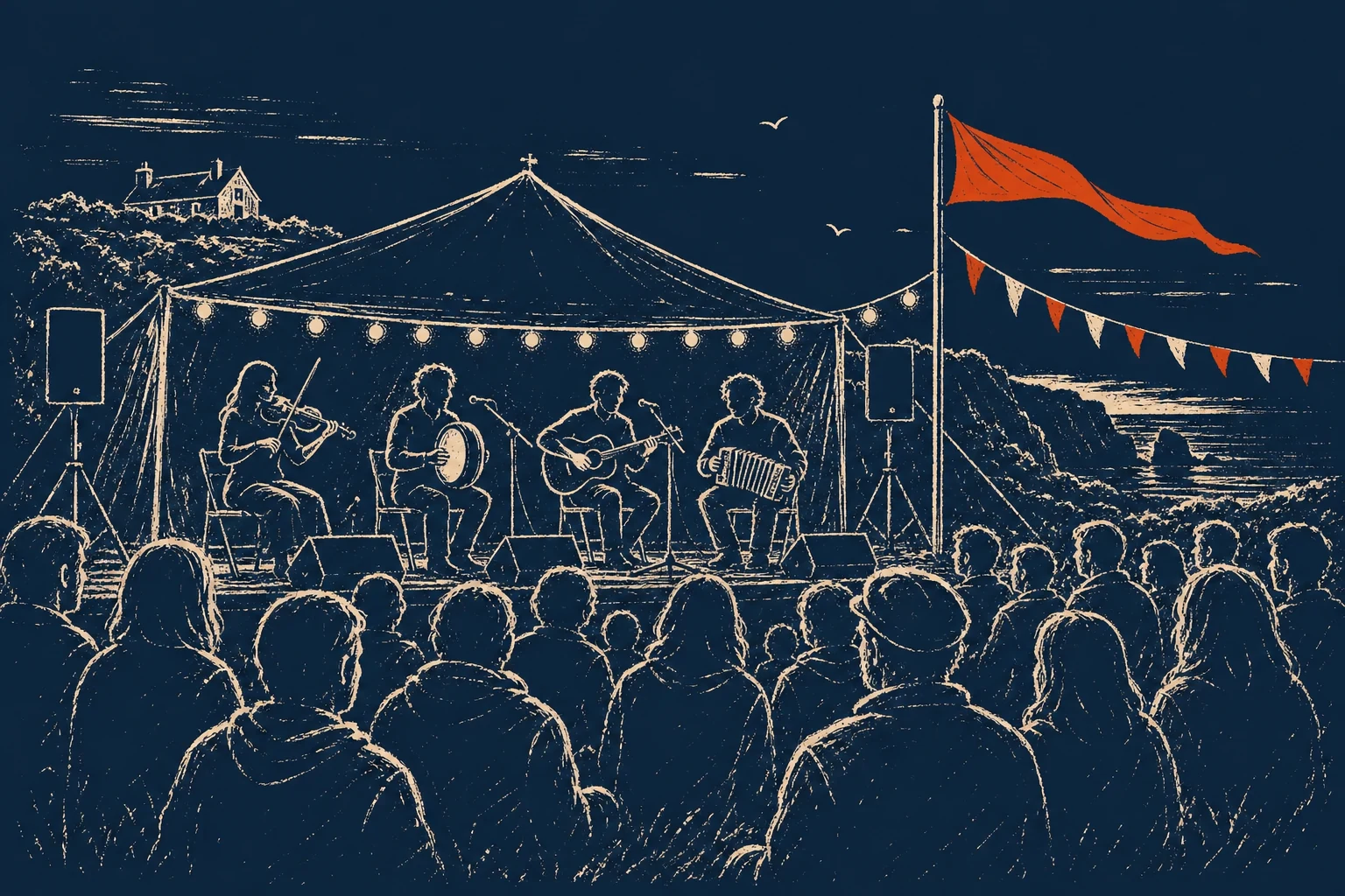 Traditional musicians performing at Cork Folk Festival