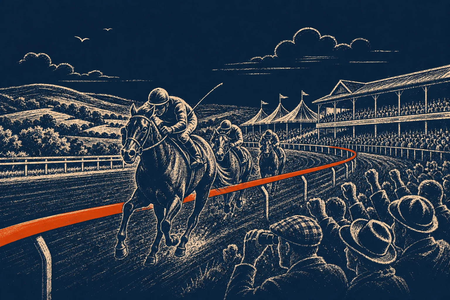 Evening horse racing at Down Royal Racecourse August