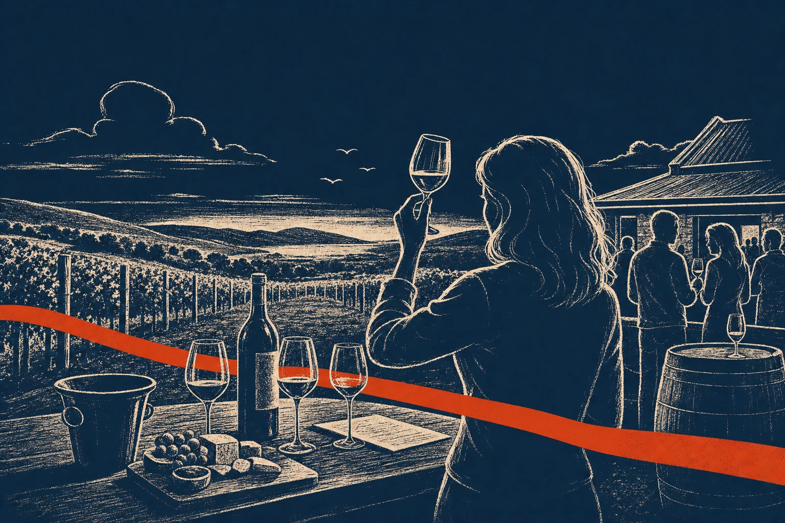 Spanish wines and tapas set out for a pairing evening